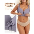 thumbnail image 3 of Aivtalk Womens Push Up Bras Wireless Lace Up Minimizer Plus Size Bralettes Full Coverage Cleavage Bra Adjustable Straps Everyday T-Shirt Brassiere Grayish Purple 40/90C, 3 of 6
