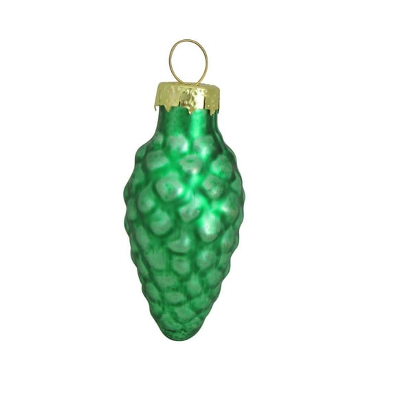 Whitehurst 56ct Green Matte Finish Glass Christmas Pinecone Ornaments - 1.75" (45mm)