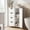White, variant on Furmax Wooden Bathroom Floor Cabinet with 4 Drawers, 1 Adjustable Shelf & 1 Cupboard,Side Storage Organizer Storage Cabinet for Bathroom, Entryway, White