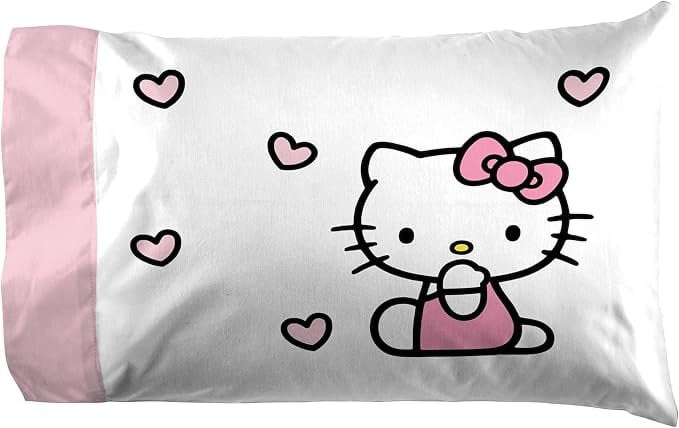 Sanrio Hello Kitty Stripes & Hearts 4 Piece Full Size Sheet Set