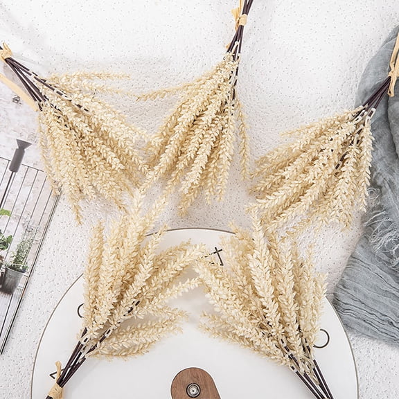 13.4 Inches Dried Wheat Stalks, 5 Bouquet Dried Flowers 100% Natural Wheat for Home Kitchen Wedding Party Table Centerpiece Harvest Wreath Boho Farmhouse DIY Decoration