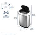 thumbnail image 6 of Nine Stars Automatic Kitchen Trash Can, 11 Gallon Stainless Steel Motion Sensor Garbage Bin with Soft Close Lid, Silver, 6 of 7
