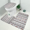 thumbnail image 2 of Colorful Geometric Diamond Pattern Bathroom Rugs Sets 3 Piece,Toilet Cover Set,Absorbent Non Slip Bathroom Mats Sets with U-Shaped Contour Rug Toilet Rug Set, 2 of 5