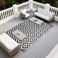 thumbnail image 6 of Kzaei Waterproof Outdoor Rug, 4'x6' Reversible Plastic Camping Area Rugs, Black & White, 6 of 9