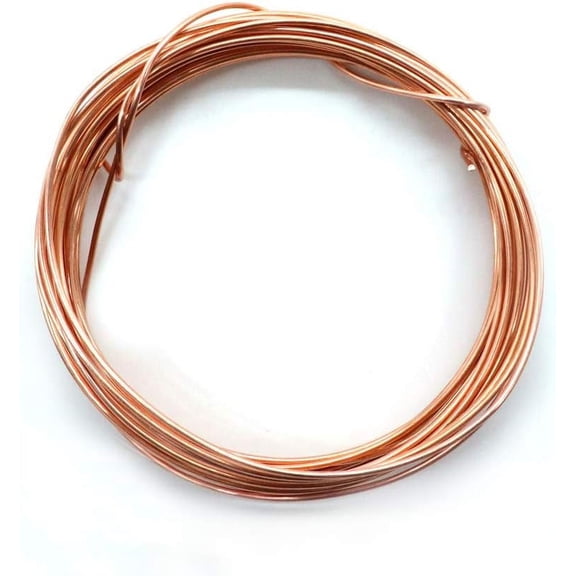 Treedix 18-Gauge Craft Wire 16.4 Feet Bare Solid Copper Wire, 1 mm Diameter, Compatible with Bendable Metal Craft Wire Compatible with Making Dolls Skeleton DIY Crafts