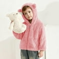 thumbnail image 5 of QQAMB Baby Toddler Boys Girls Fleece Jacket with Hood Zip Up Cute Bear Coats for Infant Boys Girls Fuzzy Jacket with Ear, 5 of 6