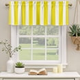 thumbnail image 3 of Yellow Striped Valances for Windows, Decorative Rod Pocket Window Valance Curtains, Modern Farmhouse Yellow White Stripes Short Curtain Drapes for Kitchen/Living Room, 2 Panels, 42" W x 12" L, 3 of 8