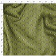 thumbnail image 4 of Soimoi Green polyester Crepe Fabric Feather & Elk Mount Face Print Fabric by Yard 52 Inch Wide, 4 of 5