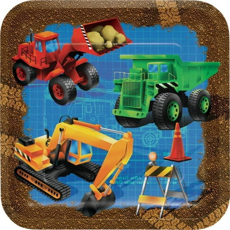 Nine Square - Under Construction Square Dinner Plate, 9 inch, 8 ct