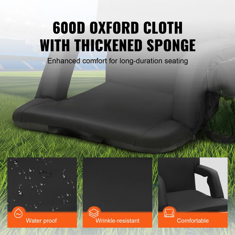 2-Pack Wide Stadium Seats With Back Cushion & Cup Holder - Bleacher Chairs For Sports Events