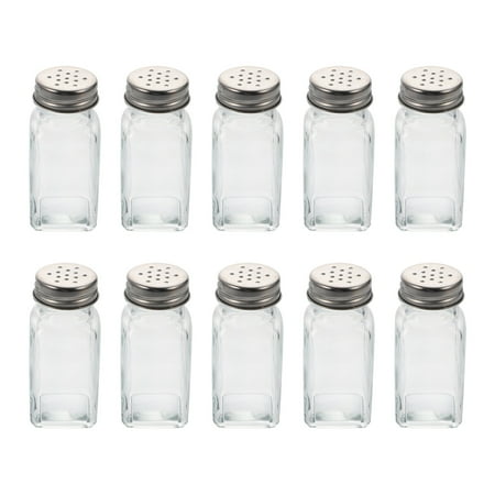 

Qiysamall 10Pcs Simple Glass Bottles Powder Pots Sprinkling Salt Bottles Seasoning Bottles