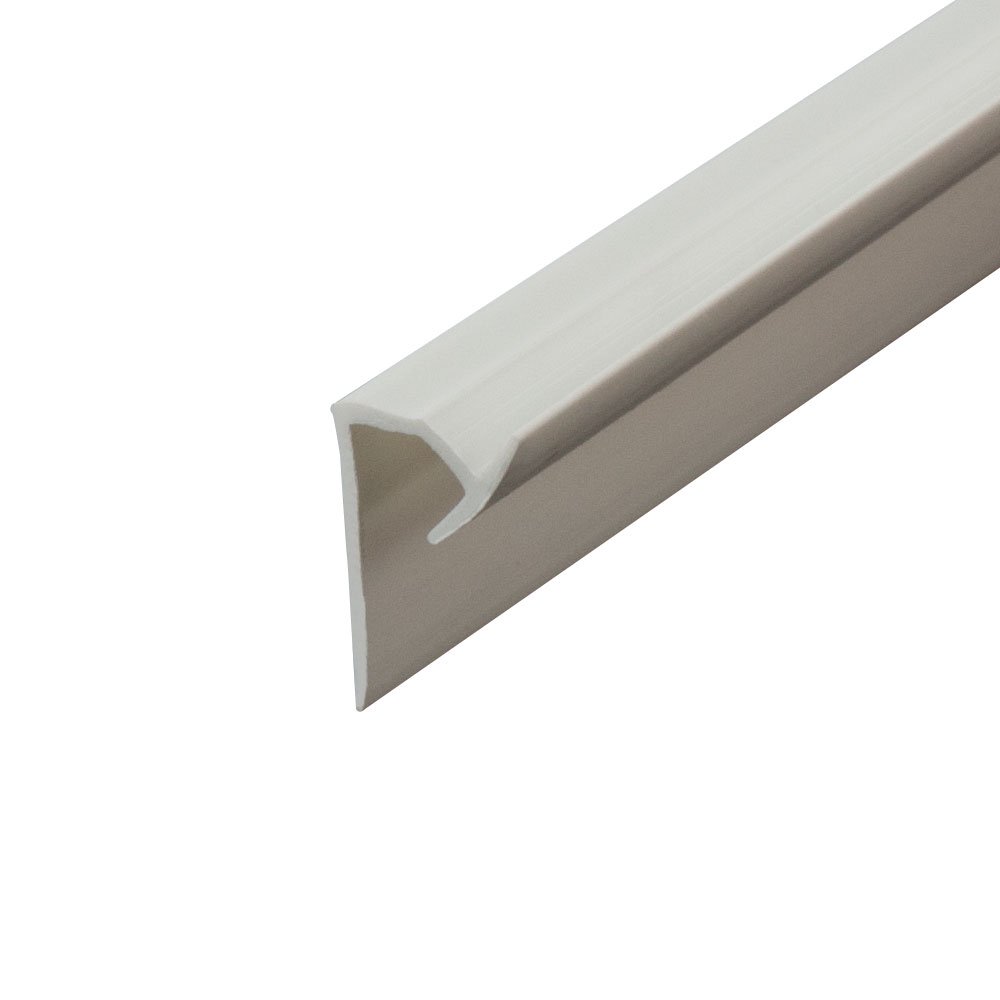 Outwater Plastic J Channel Fits Material 1/4 Inch Thick White Styrene