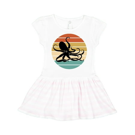 

Inktastic Octopus Vintage Sunset Gift Toddler Girl Dress