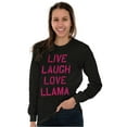 thumbnail image 4 of Live Laugh Love Llama Alpaca Humor Women Plus Size Long Sleeve Graphic Tee Brisco Brands 2X, 4 of 5