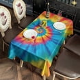 thumbnail image 2 of Colorful Tie Dye Mandala Pattern Rectangle Tablecloth 60"x102",Waterproof Polyester Rectangle Table Cloth, Wipeable Spillproof Polyester Tablecloth for Dining, Camping, Indoor and Outdoor, 2 of 5