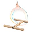 thumbnail image 4 of lionlar Parrot Platform Bird Perch Stand with Mirror Tabletop Bird Training Stand Wooden, 4 of 9