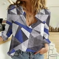 thumbnail image 2 of Pompotops Mode Blouse Élastique Confortable à Manches Longues Col Rabattu Boutons Décontractée Chemises Liquidation, 2 of 7