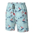 thumbnail image 5 of Disketp Men'S Swim Trunks Hawaiian Breathable Surf Beach Swimsuits Mesh Lining Beach Shorts With Pockets-Sailboats Anchors, 5 of 9