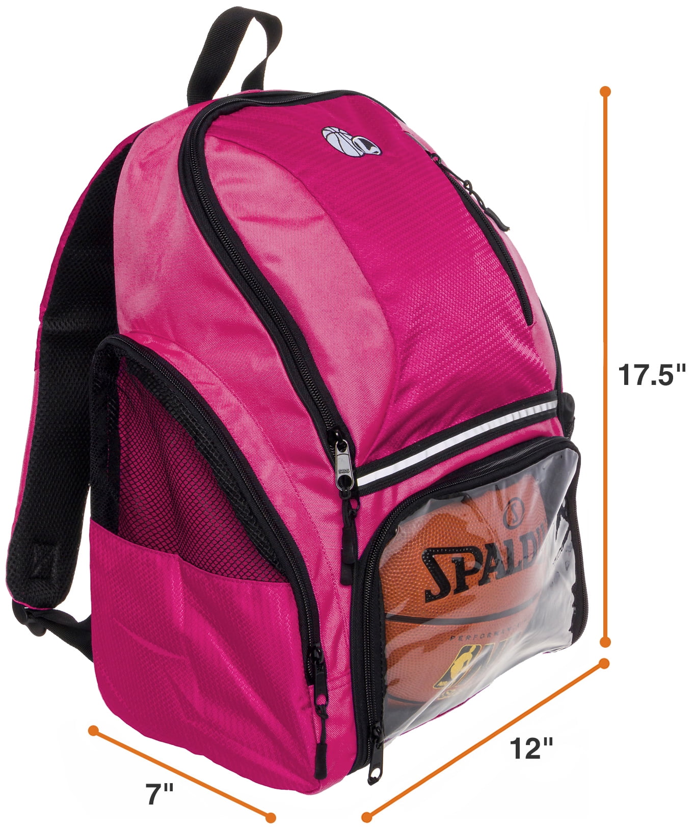 pink basketball backpack