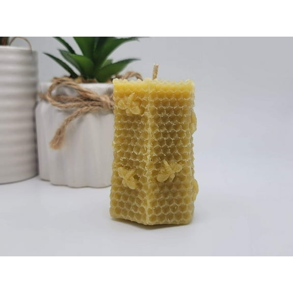 Honey Bee Candles 5-Wick Beeswax 4" x 5" Pillar Candle, Multi-Scent, Multi-Color