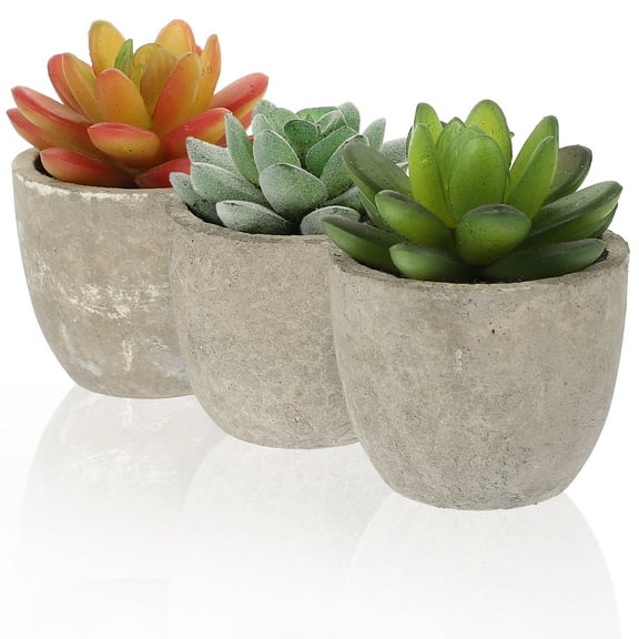 UNOMOR 3pcs Artificial Succulents Pots Faux Plants Decor For Home Office Greenery For Elegant Atmosphere