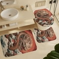 thumbnail image 6 of 4PCS Classical Dragon Shower Curtain Set Huge Handsome Chinese Animal Vintage Bathroom Decor Sets with Rugs Bathroom Accessories Set Bathroom Curtain Shower Set with 12 Hooks, 6 of 8