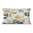 thumbnail image 3 of Designart "Serene Poppies in White and Blue" Floral Printed Throw Pillow, 3 of 5