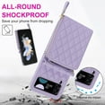 thumbnail image 3 of ELEHOLD for Samsung Galaxy Z Flip 3 Wallet Case,Soft Leather Card Slot Holder Zipper Purse Shockproof Protective Case with Shoulder Strap for Samsung Galaxy Z Flip 3,Purple, 3 of 7