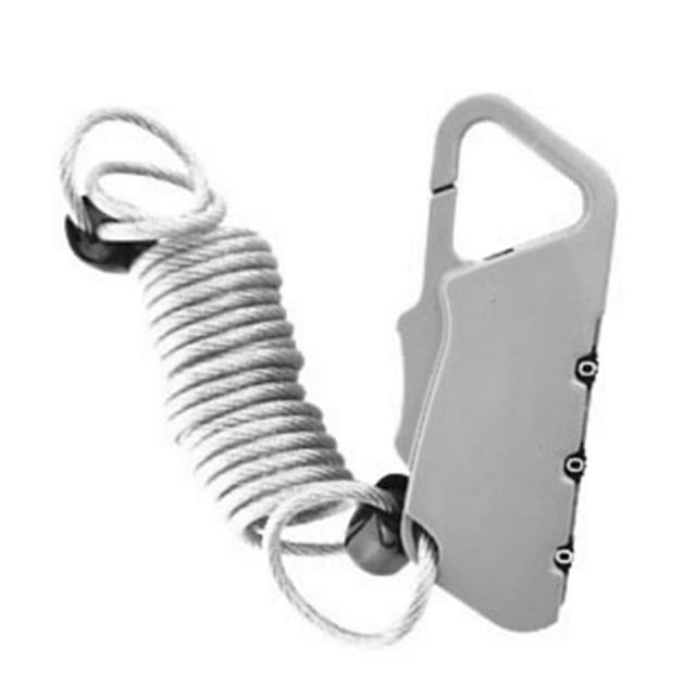 Electric Vehicle Helmet Password Lock Waterproof Spring Rope Zinc Alloy Combination PadlockSilver White