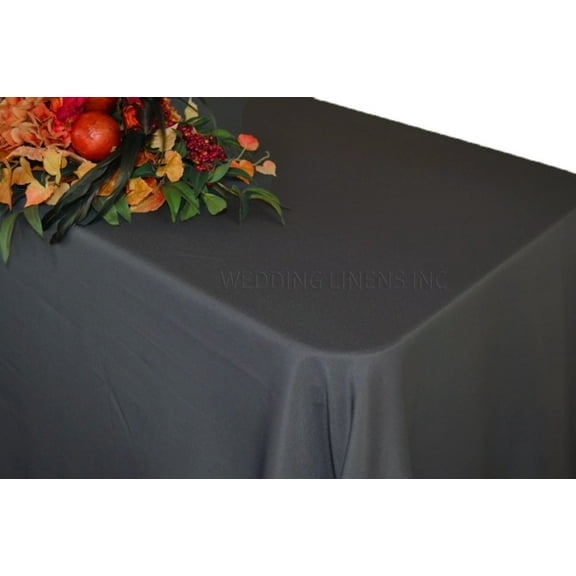 Wedding Linens Inc. 60"x120" Heavy Duty(200 GSM) Rectangular Polyester Tablecloth - Pewter / Charcoal