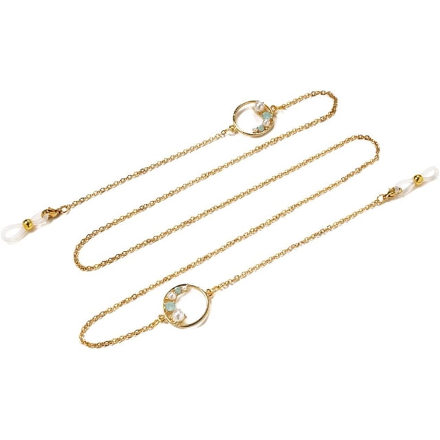Yazoeia Chaînes de Lunettes Porte-Lunettes Style Perle Incrustée de Diamants pour Femmes CJC912-160964