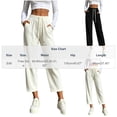 thumbnail image 3 of SBYOJLPB Women Elastic Waist Pants Casual Drawstring Comfortable High Waist Solid Color Trousers, 3 of 6