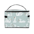 thumbnail image 3 of Yiaed White Swan Print Makeup Bag Travel Cosmetic Bags for Women Girls Zipper Pouch Makeup Organizer, 3 of 4
