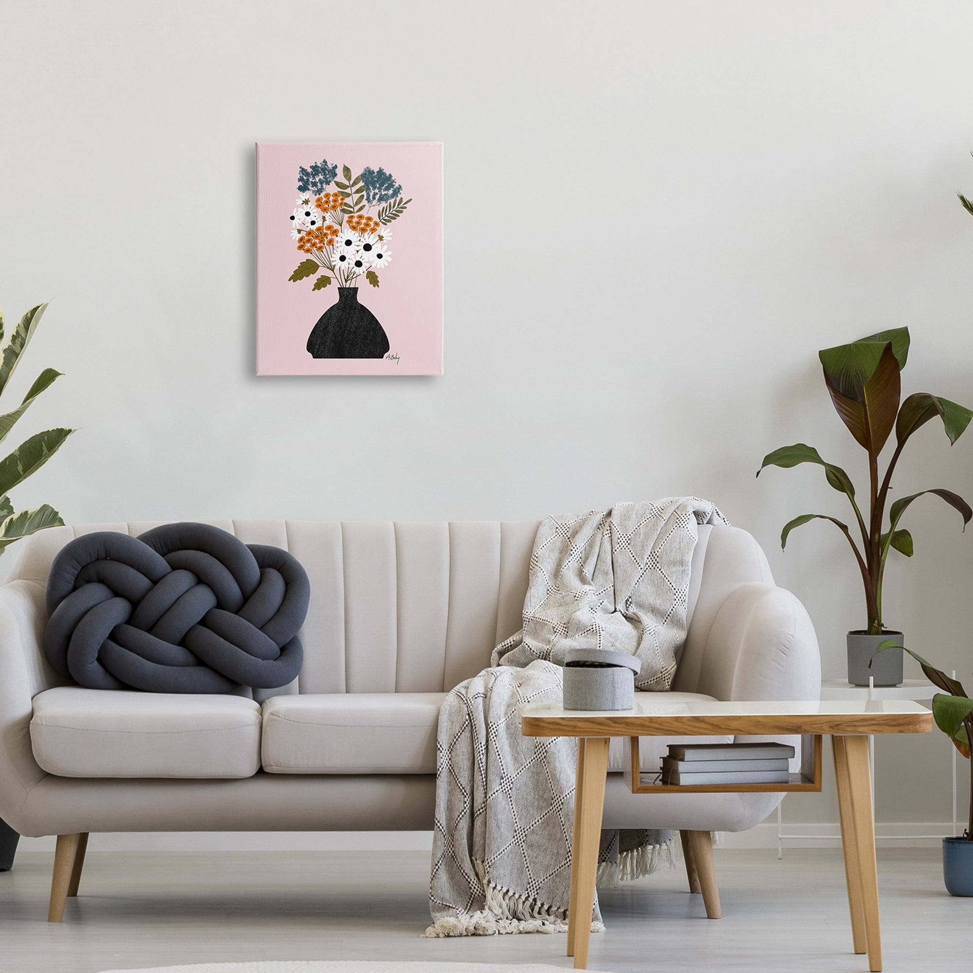 Anne Bailey Art Bold Mixed Flowers Bohemian Spring Vintage Pot 30 in x 40 in Painting Canvas Art Print, by Stupell Home Décor
