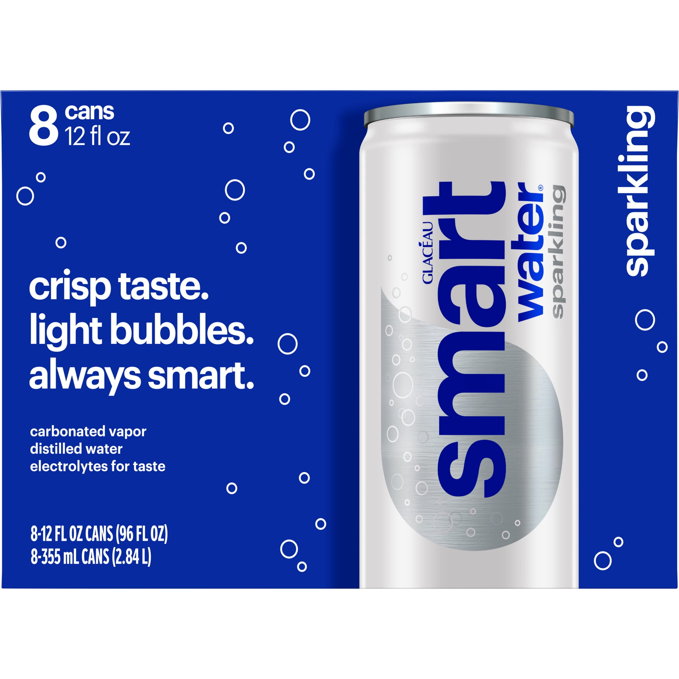 smartwater Sparkling Water Cans, 12 fl oz, 8 Pack