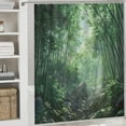 thumbnail image 5 of 4Pcs Green Bamboo Shower Curtain, Sunny Grass Plant Forest Shower Curtain Sets with Toilet Lid Cover, U-Shaped Mat and Non-Slip Rugs, Bathroom Decor Set, 72" x 72", 5 of 8