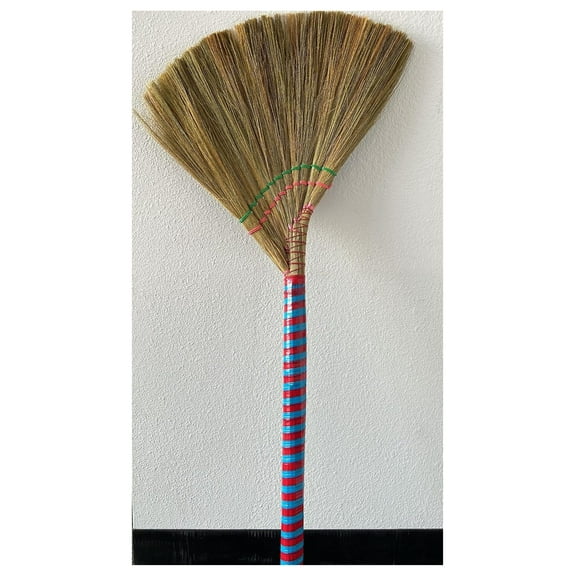(2 Packs) Vietnamese Straw Brooms - 40" Indoor Brooms with Natural Bristles for Sweeping, Cleaning, and Home Decor