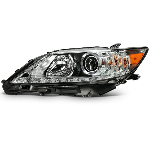 ECCPP Left Side Headlight Assembly Fit with 2013-2015 for ES350 ES300h Headlight Black Housing Amber Reflector OE:8110633B30 (Bulbs Not include)
