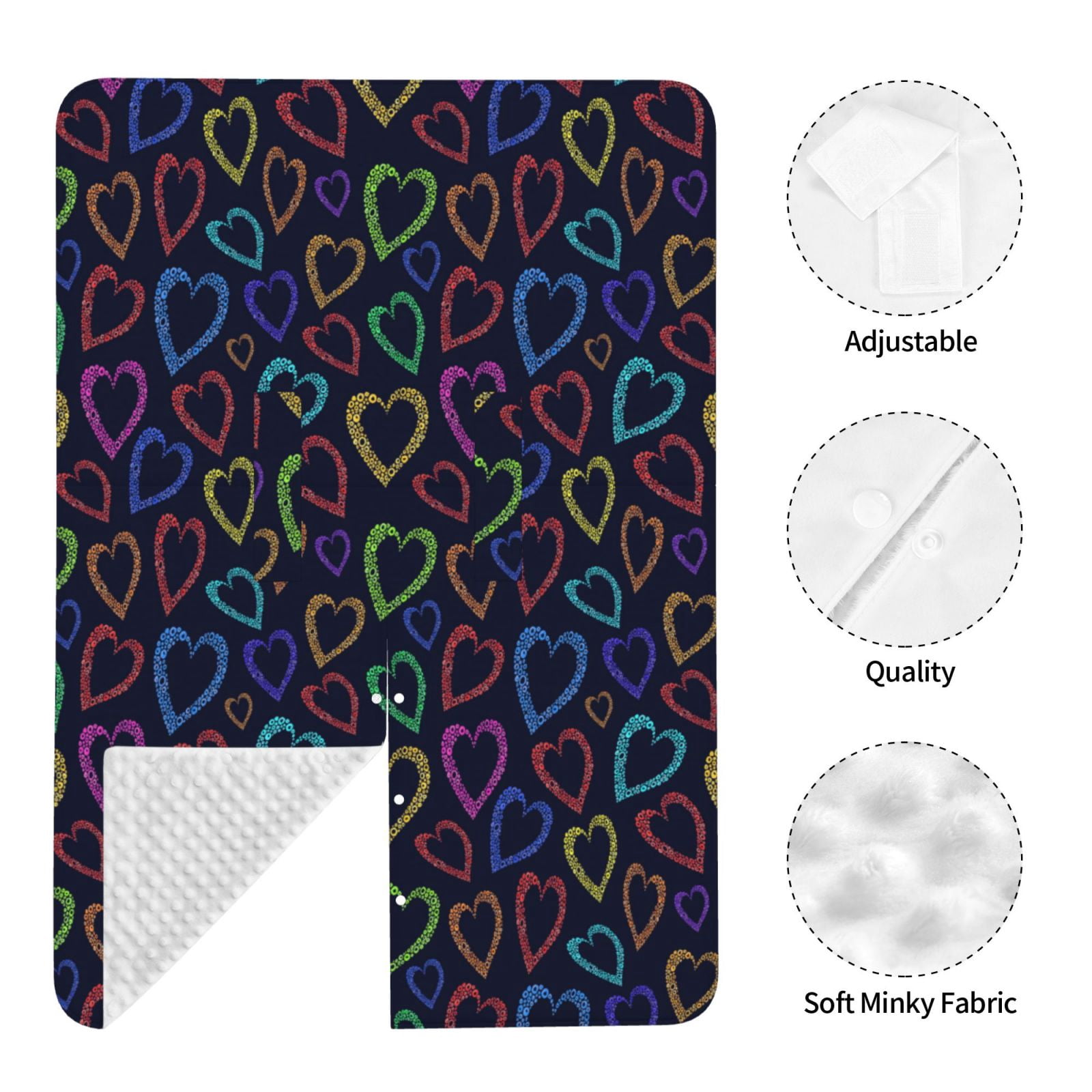 Naloa Colored Hearts Baby Car Seat Cover, Breathable Baby Carrier Cover, Multiuse Baby Carrier Cover & Nursing Breastfeeding Cover