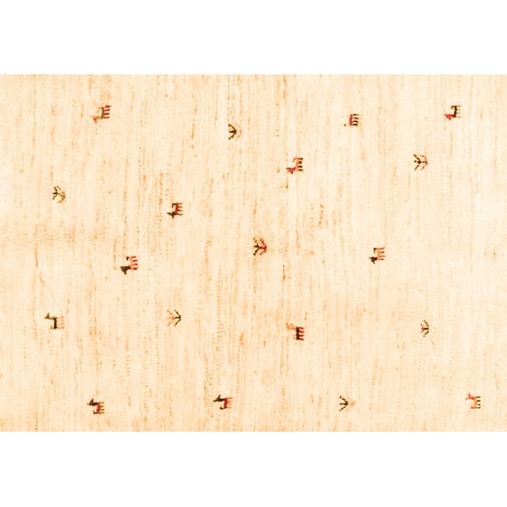 Ahgly Company Indoor Rectangle Solid Orange Modern Area Rugs, 7' x 9'