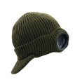 thumbnail image 4 of Gorro para hombre, gorro grueso para esquiar, cálido, a prueba de viento, con visera, elegante con Verde Yuyangstore Gorro de punto, 4 of 8