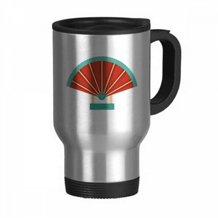 

Fan China Pattern Travel Mug Flip Lid Stainless Steel Cup Car Tumbler Thermos