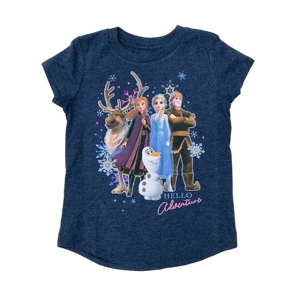 Jumping Beans Disney Frozen Girls Blue Sparkle Elsa & Olaf T-Shirt Tee Shirt 5