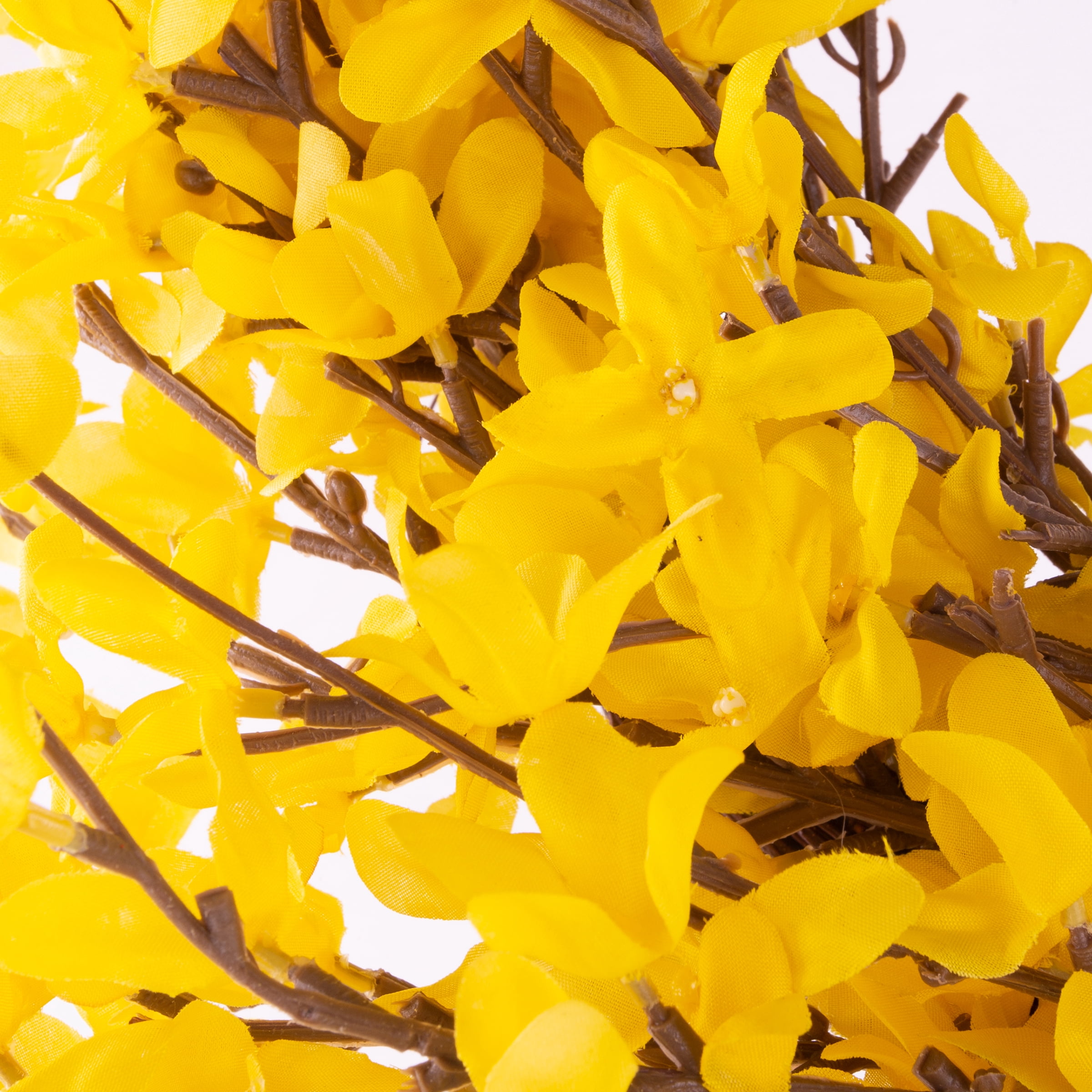 Pure Garden 24-Inch Artificial Yellow Forsythia Wreath for Home Decor