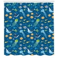 thumbnail image 3 of Ambesonne Under the Sea Shower Curtain, Fish Turtle Nautical, 69"Wx70"L, Dark Sky Blue Multicolor, 3 of 3