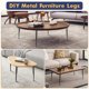 thumbnail image 2 of Yeshouse juego de 4 patas de mesa metálicas ajustables de alta resistencia, tubo cuadrado, capacidad 1200 lb, copas de pie ajustables, ideales para mesas, escritorios u oficina, 2 of 8