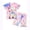 Pink Unicorn, variant on Little Girls Cartoon Short Sets Summer 2 Piece Outfits Toddler Teen Girl Top T-shirt and Shorts Pjs 3-10T-Owl