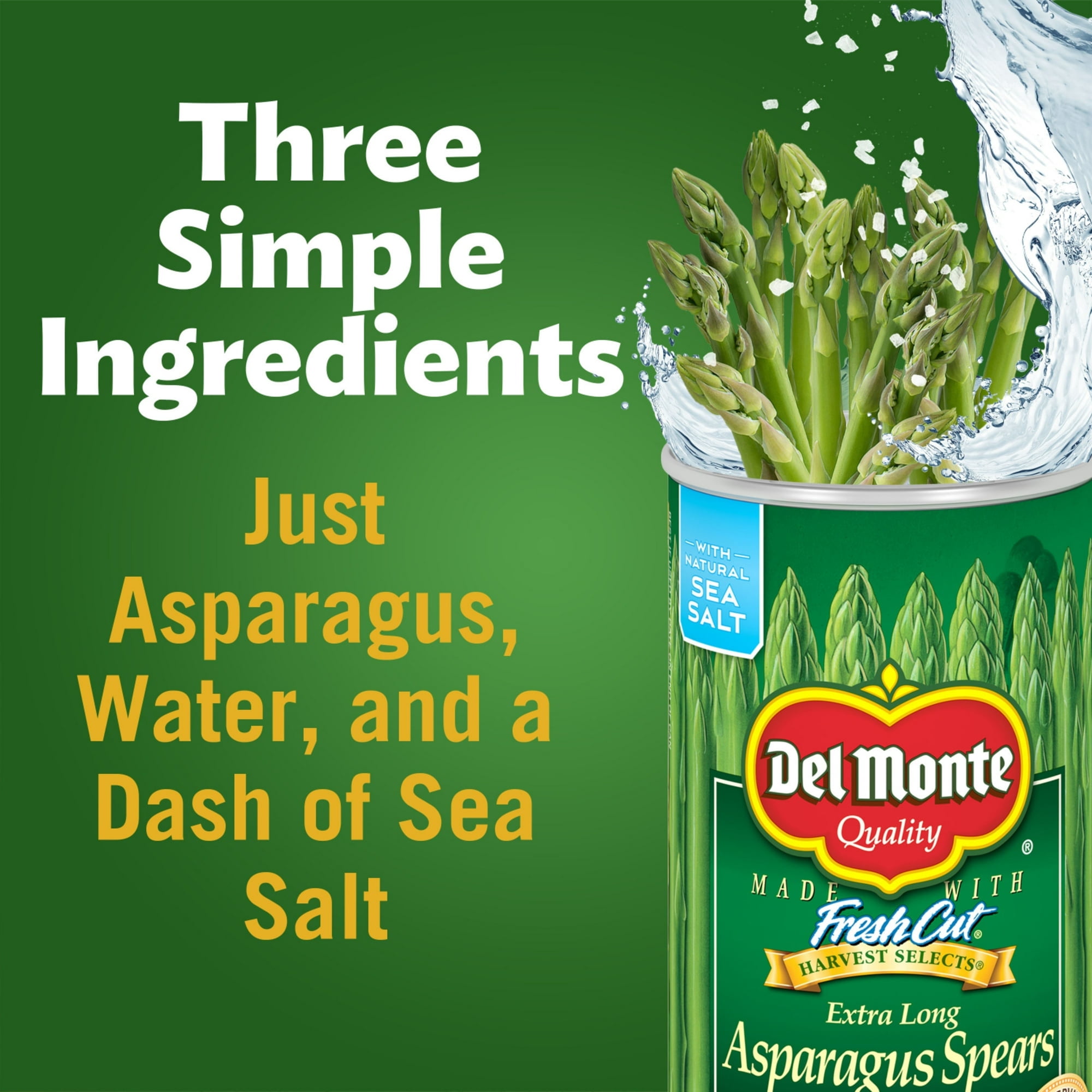 Del Monte Extra Long Asparagus Spears, Canned Vegetables, 15 oz Can