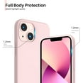 thumbnail image 4 of Compatible with iPhone 13 Mini Case, Slim Liquid Silicone 3 Layers Full Covered Soft Gel Rubber with Microfiber Case Cover 5.4 inch-Chalk Pink, 4 of 11