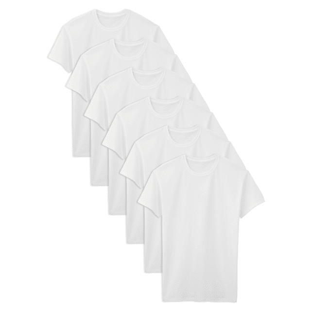 Fruit Of The Loom T-Shirts à Col Rond Blancs pour Hommes Classic - Lot de 6, 3XLT, Blanc
